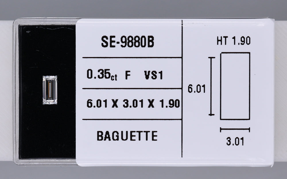 0.35 Carat Natural F VS1 Baguette Diamond SE-9880B