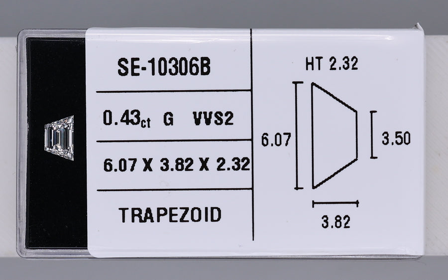 0.43 Carat Natural G VVS2 Trapezoid Diamond SE-10306B