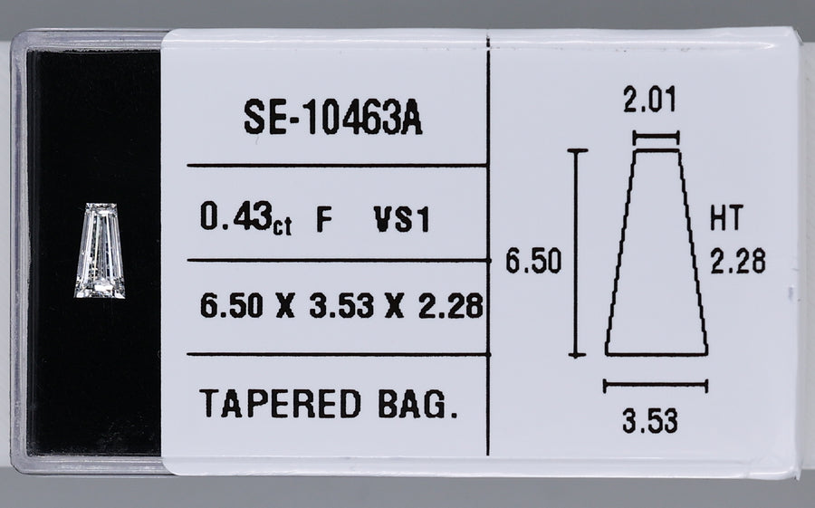 0.43 Carat Natural F VS1 Tapered baguette Diamond SE-10463A