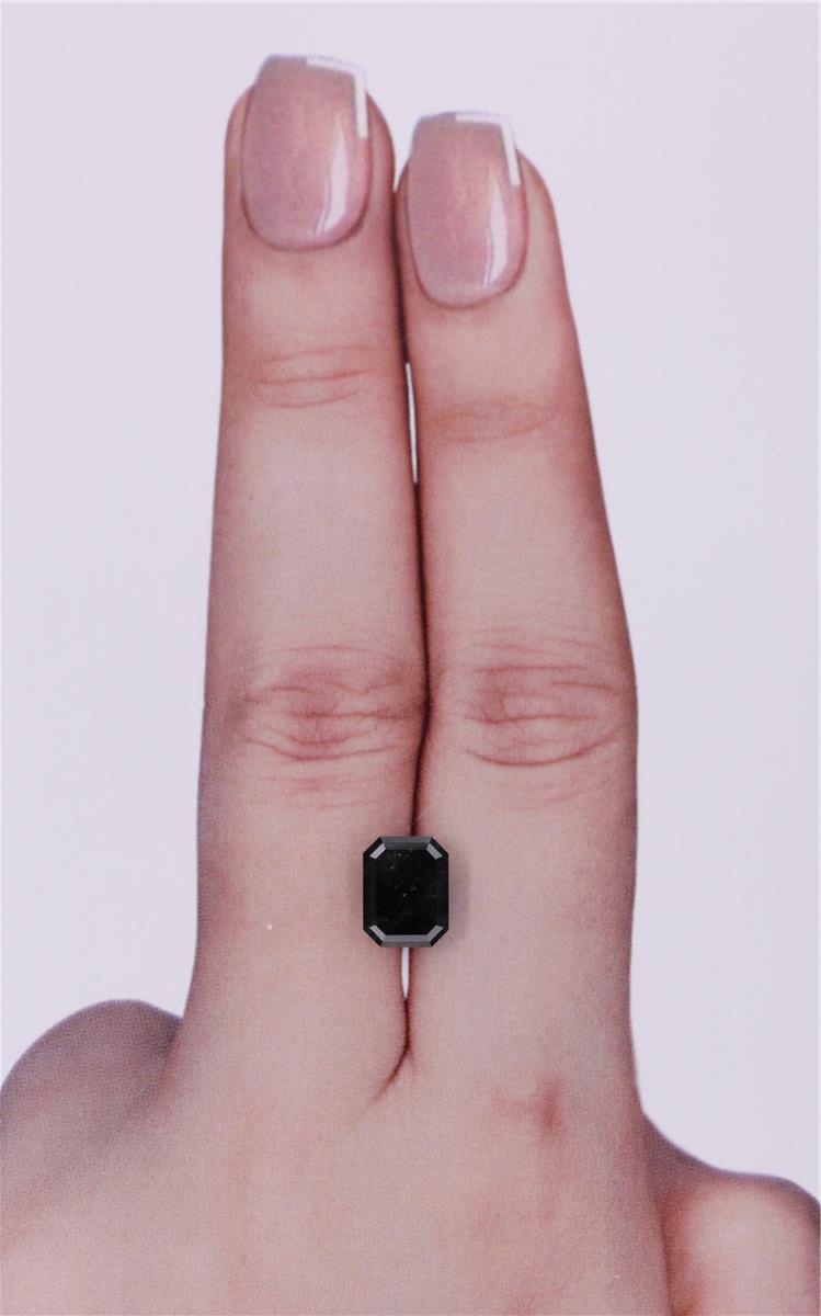 GIA 1.81 Carat Natural Fancy Black Emerald Diamond SE-9246GN