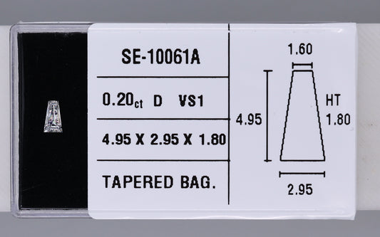 0.20 Carat Natural D VS1 Tapered baguette Diamond SE-10061A