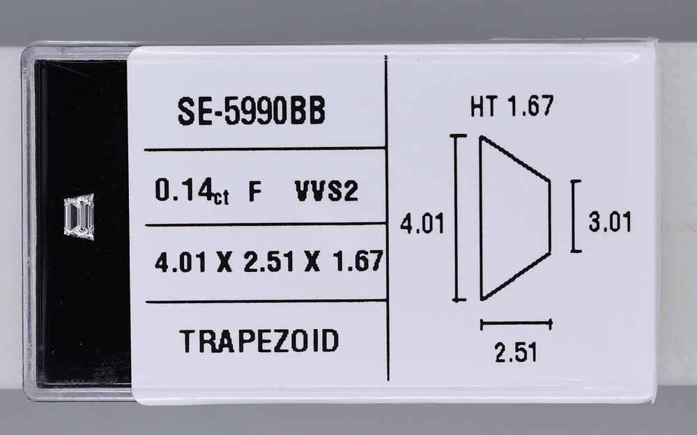 0.14 Carat Natural F VVS2 Trapezoid Diamond SE-5990BB