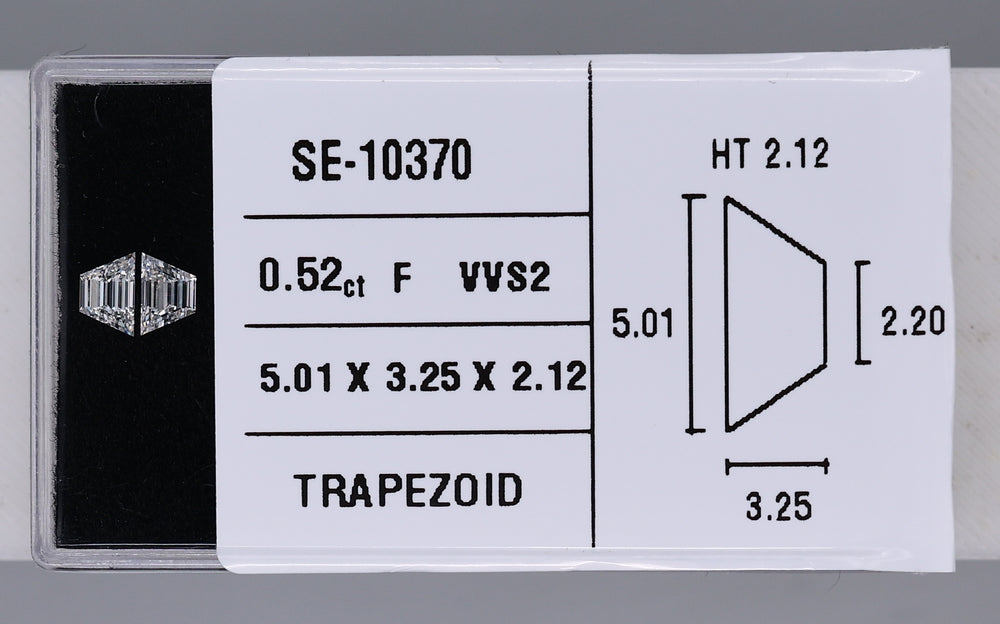 0.52 Carat Natural F VVS2 Trapezoid Diamond SE-10370