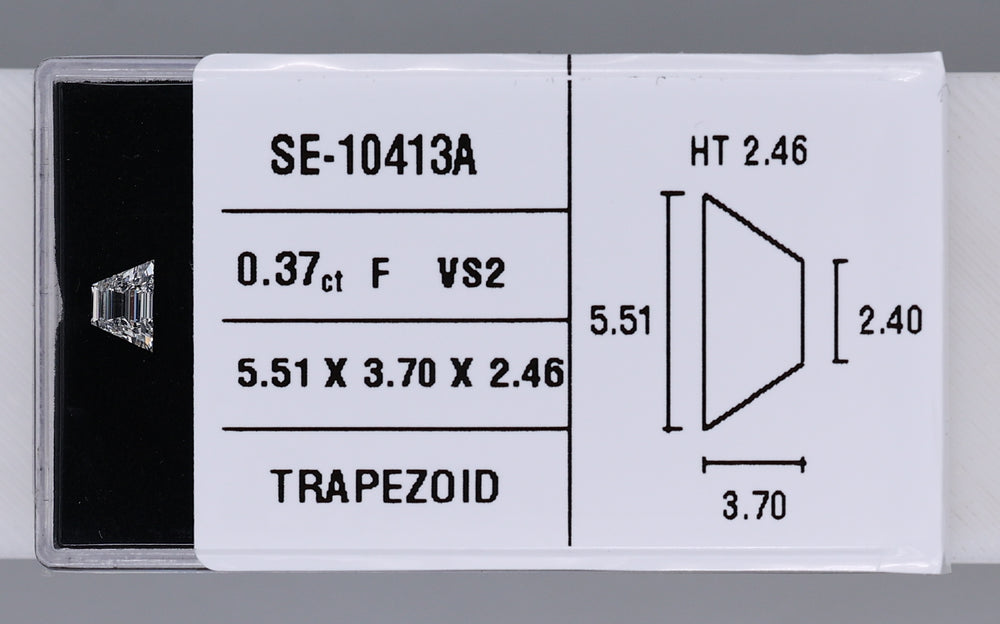 0.37 Carat Natural F VS2 Trapezoid Diamond SE-10413A