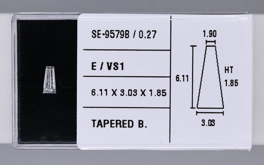 0.27 Carat Natural E VS1 Tapered baguette Diamond SE-9579B