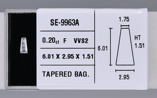 0.20 Carat Natural F VVS2 Tapered baguette Diamond SE-9963A