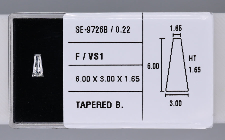 0.22 Carat Natural F VS1 Tapered baguette Diamond SE-9726B