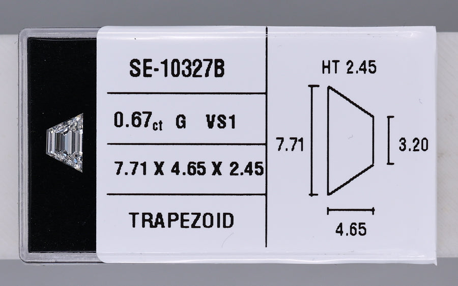 0.67 Carat Natural G VS1 Trapezoid Diamond SE-10327B