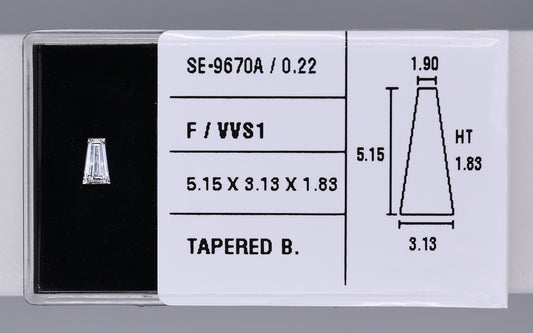 0.22 Carat Natural F VVS1 Tapered baguette Diamond SE-9670A
