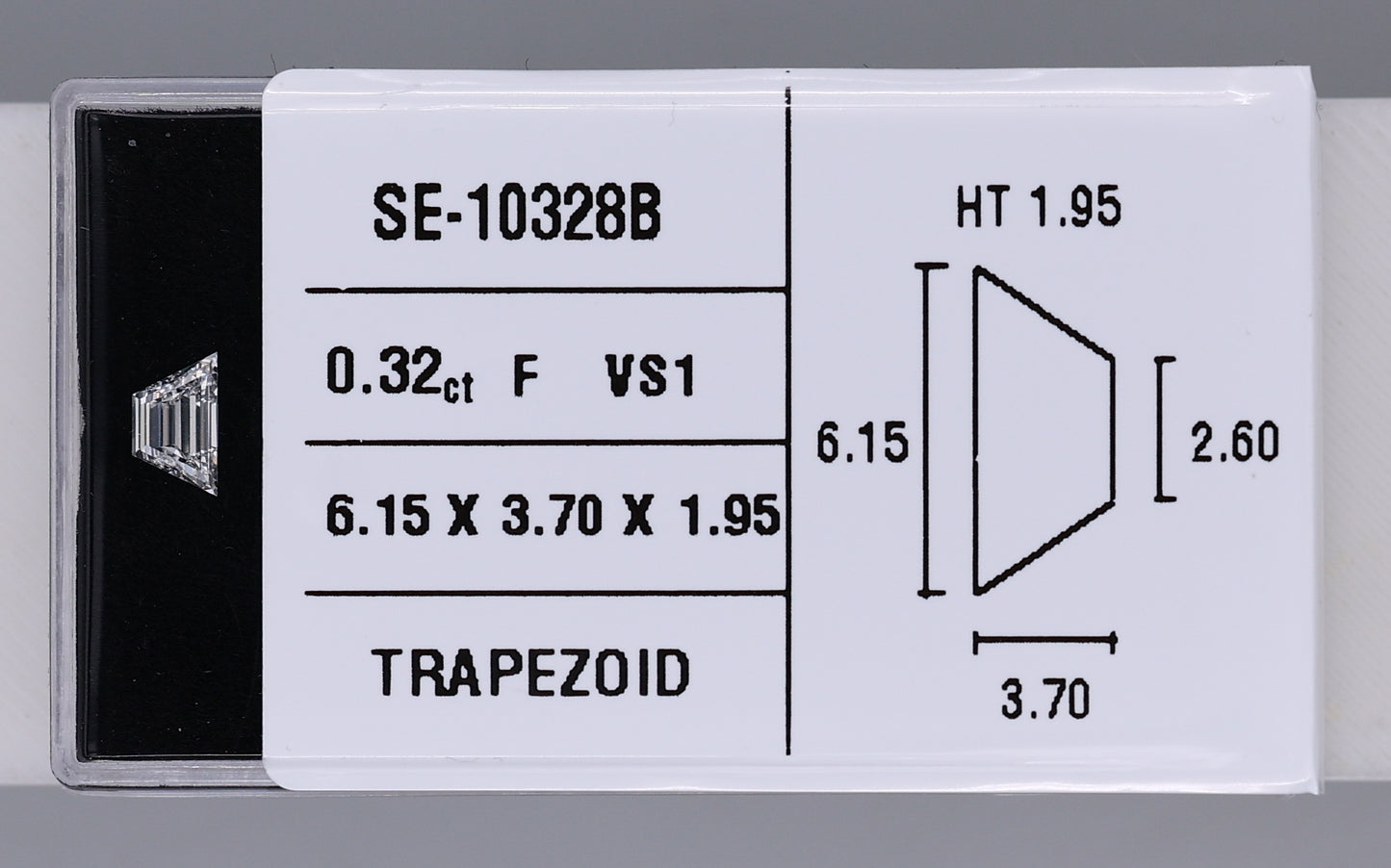 0.32 Carat Natural F VS1 Trapezoid Diamond SE-10328B