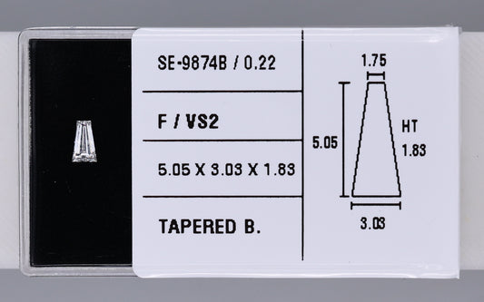 0.22 Carat Natural F VS2 Tapered baguette Diamond SE-9874B