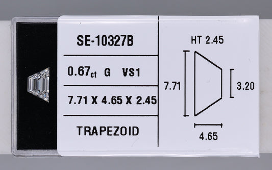 0.67 Carat Natural G VS1 Trapezoid Diamond SE-10327B
