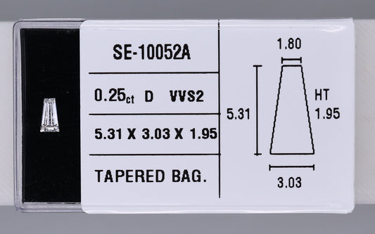 0.25 Carat Natural D VVS2 Tapered baguette Diamond SE-10052A