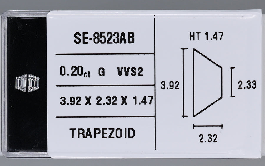0.20 Carat Natural G VVS2 Trapezoid Diamond SE-8523AB