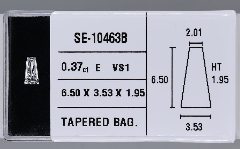 0.37 Carat Natural E VS1 Tapered baguette Diamond SE-10463B