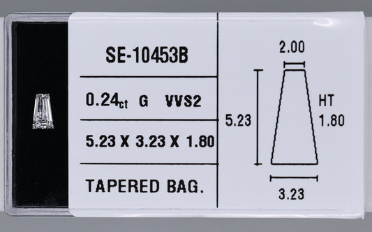 0.24 Carat Natural G VVS2 Tapered baguette Diamond SE-10453B
