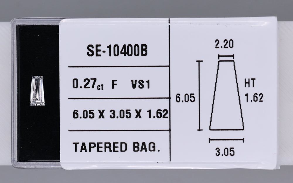 0.27 Carat Natural F VS1 Tapered baguette Diamond SE-10400B