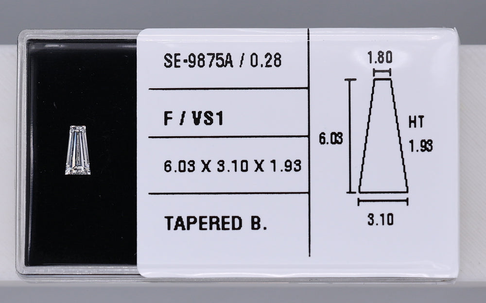 0.28 Carat Natural F VS1 Tapered baguette Diamond SE-9875A