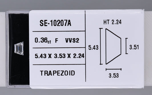 0.36 Carat Natural F VVS2 Trapezoid Diamond SE-10207A