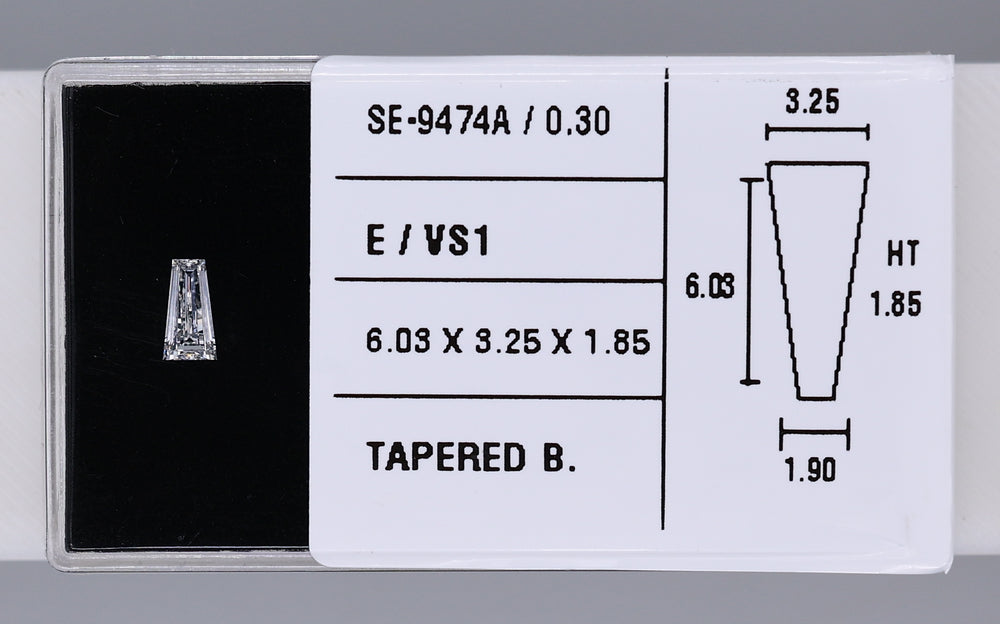 0.30 Carat Natural E VS1 Tapered baguette Diamond SE-9474A