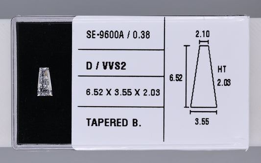 0.38 Carat Natural D VVS2 Tapered baguette Diamond SE-9600A