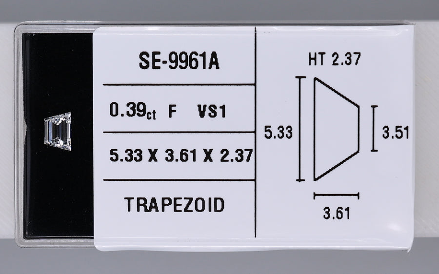 0.39 Carat Natural F VS1 Trapezoid Diamond SE-9961A