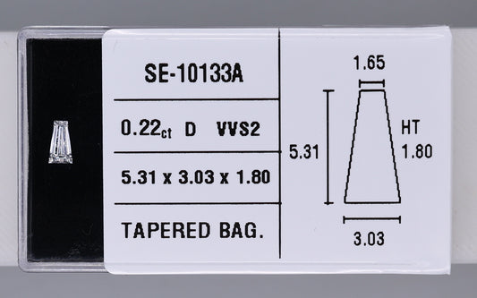0.22 Carat Natural D VVS2 Tapered baguette Diamond SE-10133A