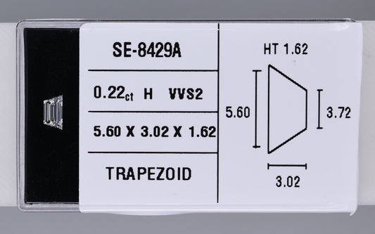 0.22 Carat Natural H VVS2 Trapezoid Diamond SE-8429AA