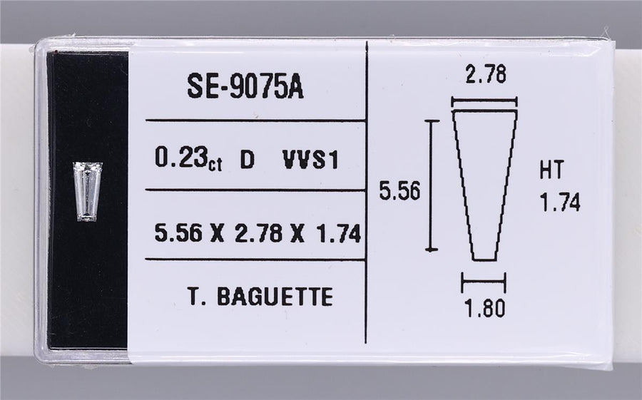 0.23 Carat Natural D VVS1 Tapered baguette Diamond SE-9075A