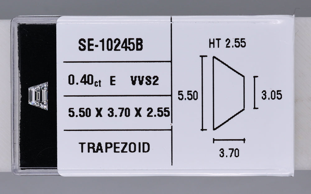 0.40 Carat Natural E VVS2 Trapezoid Diamond SE-10245B
