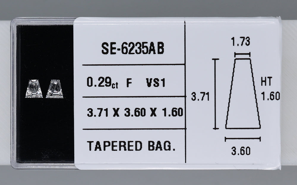 0.29 Carat Natural F VS1 Tapered baguette Diamond SE-6235AB