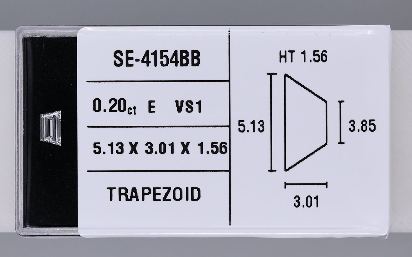 0.20 Carat Natural E VS1 Trapezoid Diamond SE-4154BB