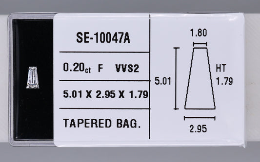 0.20 Carat Natural F VVS2 Tapered baguette Diamond SE-10047A