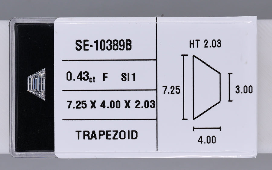0.43 Carat Natural F SI1 Trapezoid Diamond SE-10389B