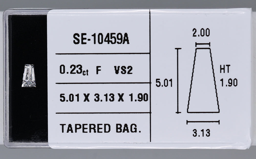 0.23 Carat Natural F VS2 Tapered baguette Diamond SE-10459A