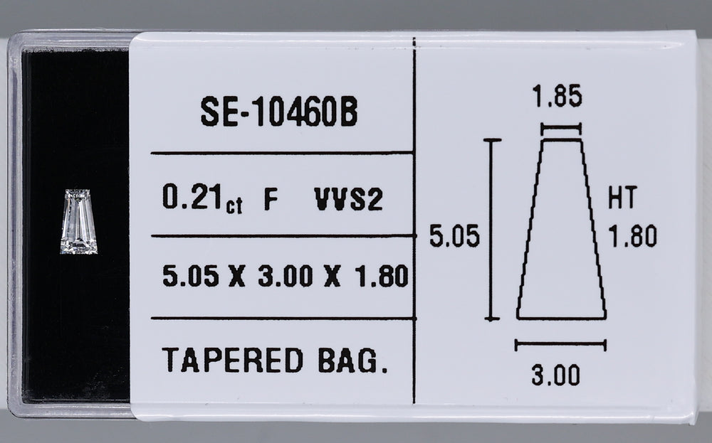 0.21 Carat Natural F VVS2 Tapered baguette Diamond SE-10460B