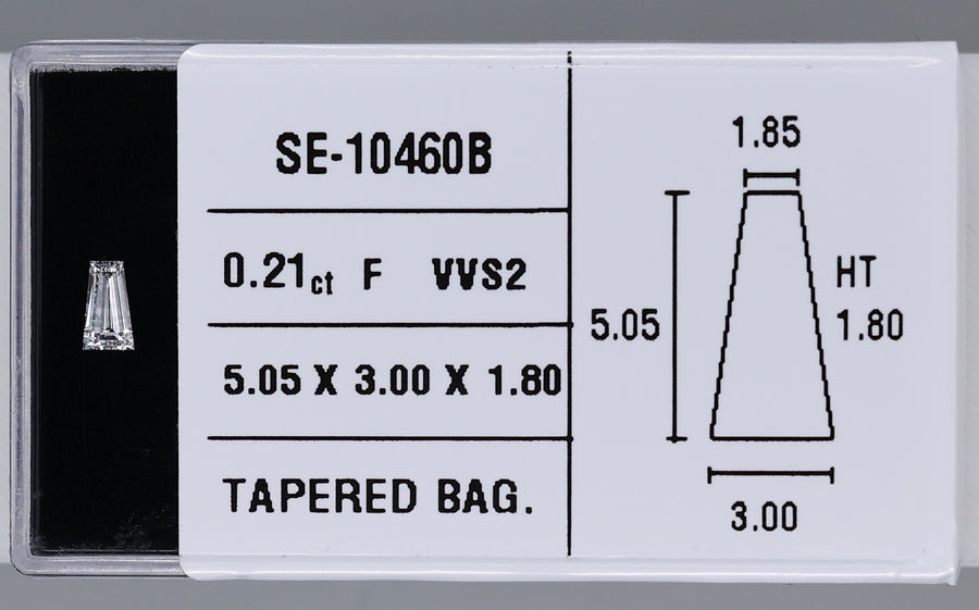 0.21 Carat Natural F VVS2 Tapered baguette Diamond SE-10460B