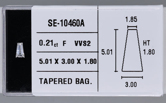 0.21 Carat Natural F VVS2 Tapered baguette Diamond SE-10460A
