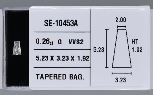 0.26 Carat Natural G VVS2 Tapered baguette Diamond SE-10453A