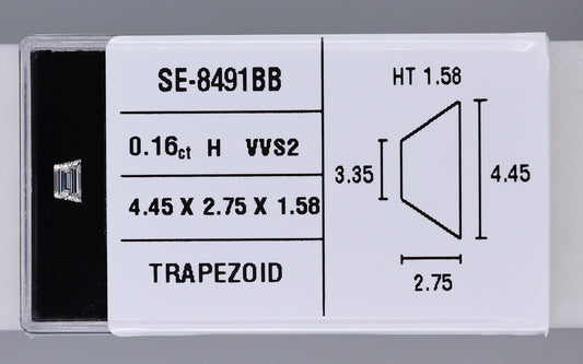 0.16 Carat Natural H VVS2 Trapezoid Diamond SE-8491BBB