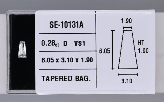 0.28 Carat Natural D VS1 Tapered baguette Diamond SE-10131A