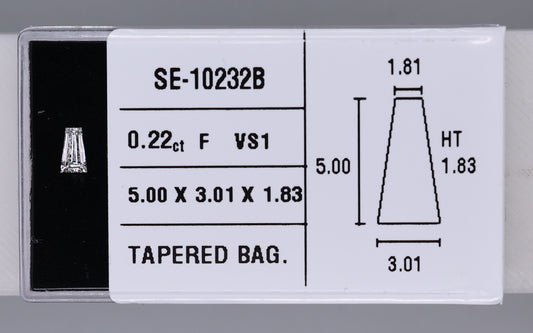 0.22 Carat Natural F VS1 Tapered baguette Diamond SE-10232B