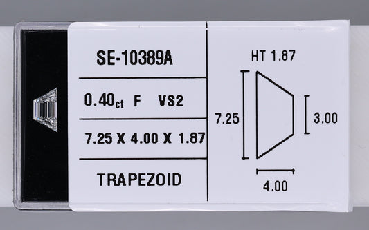 0.40 Carat Natural F VS2 Trapezoid Diamond SE-10389A