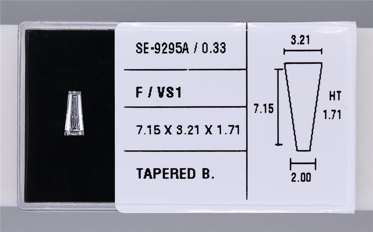 0.33 Carat Natural F VS1 Tapered baguette Diamond SE-9295A