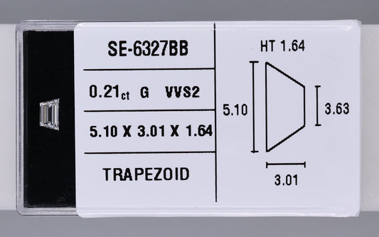 0.21 Carat Natural G VVS2 Trapezoid Diamond SE-6327BB