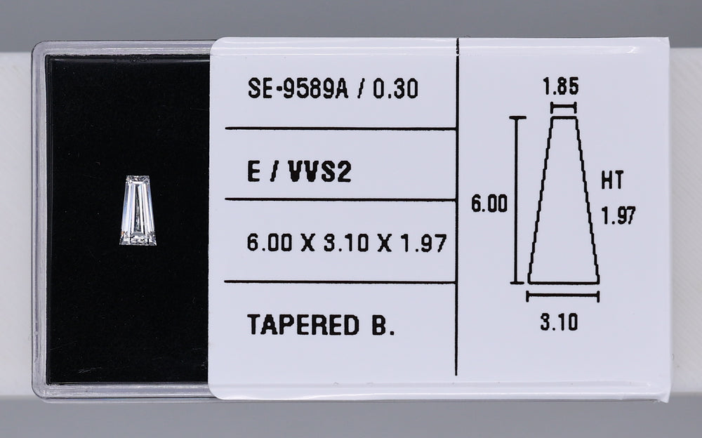 0.30 Carat Natural E VVS2 Tapered baguette Diamond SE-9589A