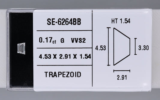 0.17 Carat Natural G VVS2 Trapezoid Diamond SE-6264BB