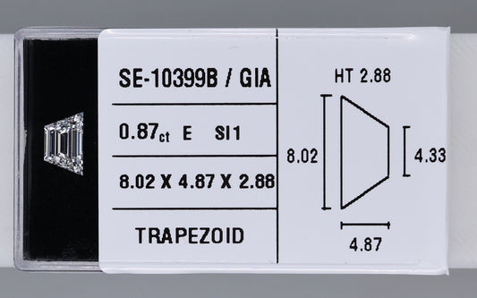 0.87 Carat Natural E SI1 Trapezoid Diamond SE-10399B