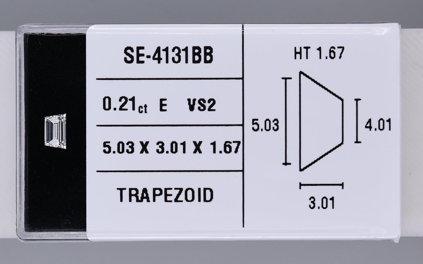 0.21 Carat Natural E VS2 Trapezoid Diamond SE-4131B