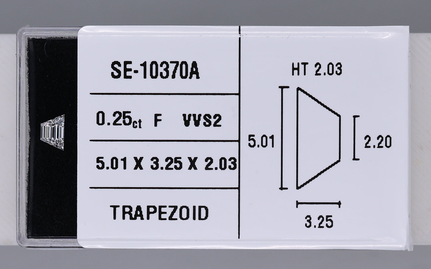 0.25 Carat Natural F VVS2 Trapezoid Diamond SE-10370A